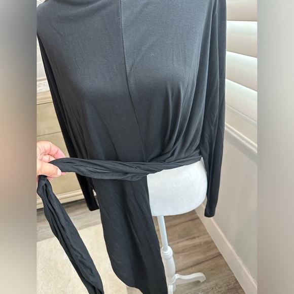 J. Crew Wraparound Top,  Black, Size L, NWOT - Picture 2 of 12